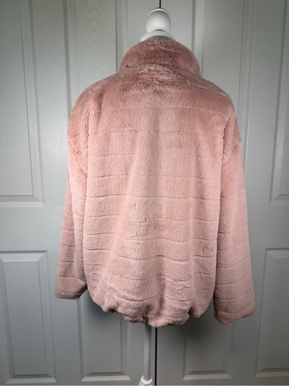 Faux Fink Simply Faux Fur Rabbit Jacket Large Y2K Teddy Bear Plush Zip Up cozy - Picture 5 of 11
